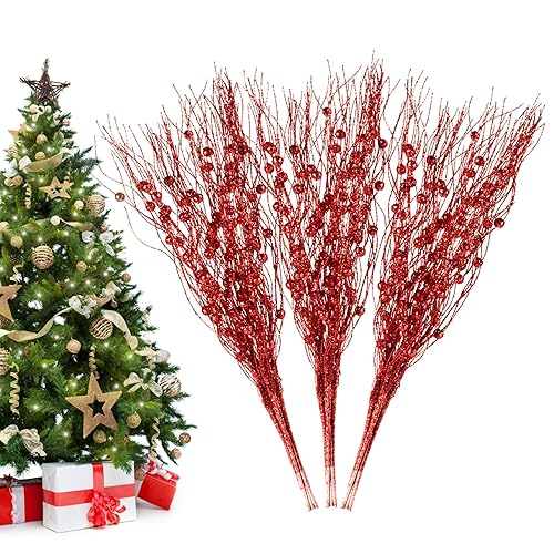 Artificial Glittery berry stem